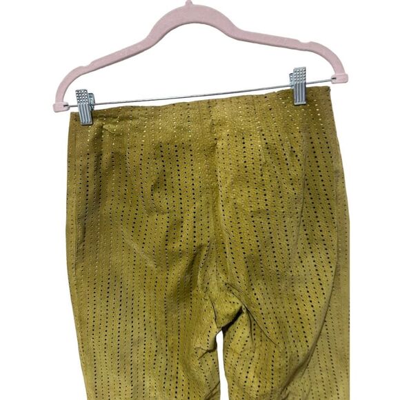Vintage Peter Cohen Yellow Perforated Leather Suede Pants Size S Retro Y2k - Picture 6 of 13